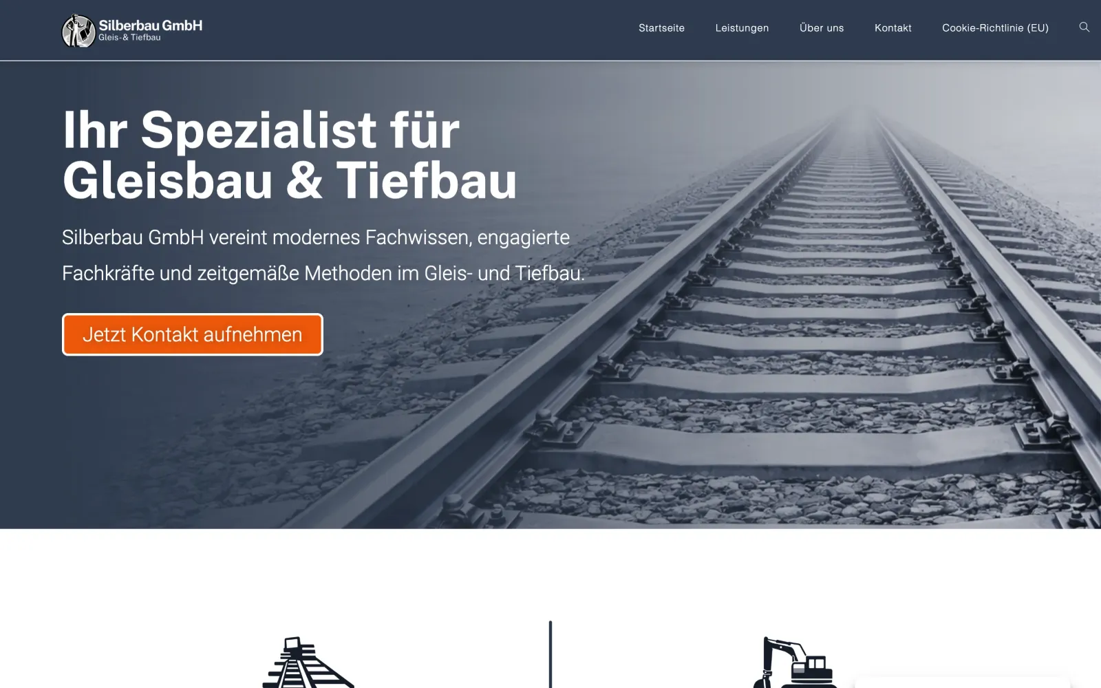 Website von Silberbau GmbH – Gleisbau & Tiefbau
